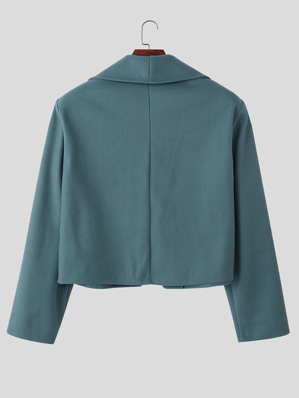 Men's Solid Lapel Casual Long Sleeve Blazer SKUL29765