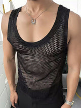 Mens Hollow Out Deep U-Neck Tank SKUL10735