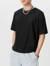 Mens Mesh Knit See Through Casual T-Shirt SKUK20221