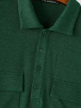 Men's Japanese Cityboy Aesthetic Dual Utility Chest Pocket Knit Polo Shirt SKUL72596
