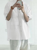 Mens Multi-Pocket Textured Half Sleeve Shirt SKUL07797