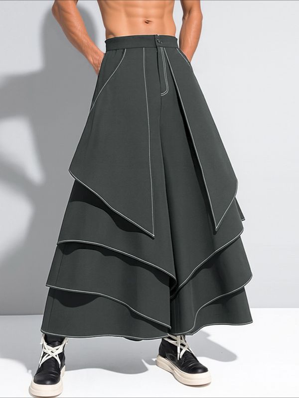 Men's Solid Color Multi Layered Casual Pant SKUL31842