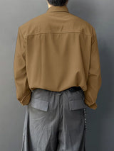 Men's Deconstructed Embroidered Tie Long Sleeve Shirt SKUL45405