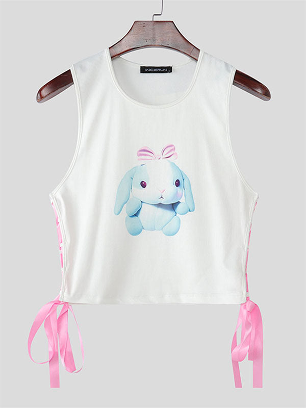 Men's Cartoon Print Cropped Tank SKUL20263