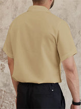 Mens Solid Color Designer Short Sleeve Shirt SKUK64383