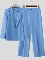 Men's Deconstructed Solid Color Two Pieces Outfit SKUL35099