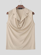 Men's Solid Cowl Neck Casual Tank SKUL29761