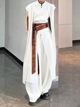 Men's Ribbon Waist Tie Long Shirt SKUL30495