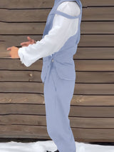 Men's Solid Color Tie Casual Two Pieces Outfit SKUL25825