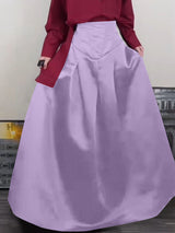 Mens Solid Color Waist-Tie Satin Skirt SKUL06532