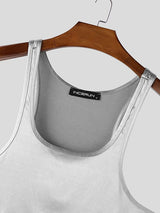 Men's Solid Color Glossy Cropped Tank SKUL50525