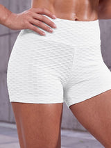 Men's Sexy Gym Textured Honeycomb Bubble Butt Lifting High Waist Back Pocket Short SKUL82417