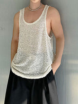 Mens Sexy Textured U-Neck Sleeveless Tank SKUK64848