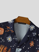 Men's Underwater Embroidered Short Sleeve Shirt SKUL20192