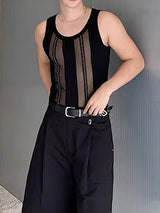 Mens Mesh Hollow Out Sheer Sleeveless Tank SKUK64745