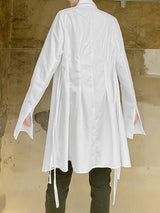 Men's Deconstructed Loose Drawstring Long Sleeve Shirt SKUL37534