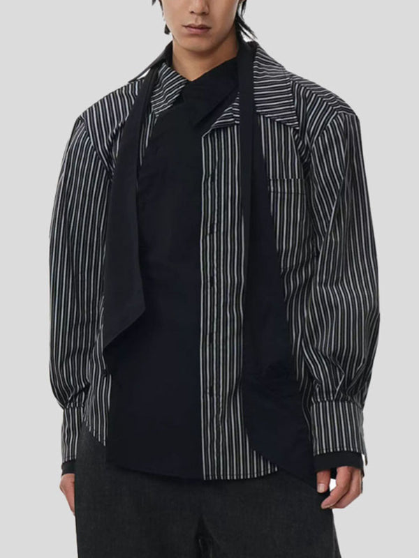 Men's Casual Striped Long Sleeve Shirt SKUL32777