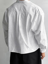 Mens Minimalist Striped Long-Sleeve Shirt SKUK96640