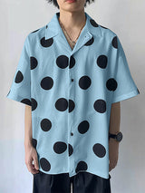 Mens Polka Dot Print Short Sleeve Shirt SKUK72845