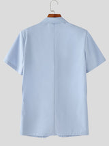 Men's Deconstructed Waist Cut Out Short Sleeve Blazer SKUL57674