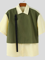 Men's Faux Two Piece Contrast Color Half Sleeve Shirt SKUL41270