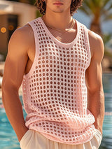 Mens Solid Color Sheer Mesh Tank SKUL08550