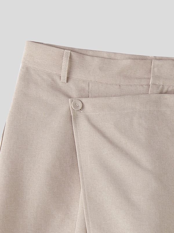 Men's Solid Color Deconstructed Casual Short SKUL47742