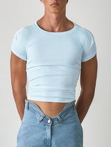 Men's Deconstructed Open Back Short Sleeve T-shirt SKUL50141
