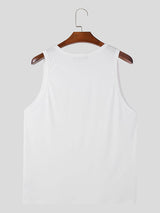 Mens Solid U-Neck Sleeveless Casual Vest SKUK64174