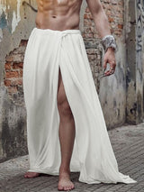 Men's Casual Sheer Loose Slit Skirt SKUL53032