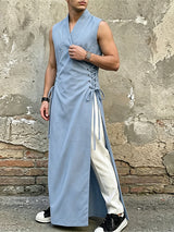 Men's Avant-Garde Sleeveless Long Wrap Tank SKUL68350