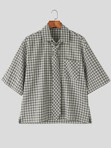 Mens Plaid Short Sleeve Shirt SKUL12913