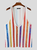 Mens Colorful Striped Casual Tank SKUL15157