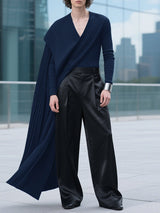 Men's Knit Textured Shawl Long Sleeve T-Shirt SKUL29769