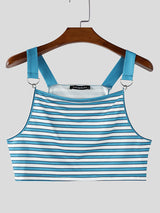 Men's Striped Wide Strap Cropped Tank SKUL20998