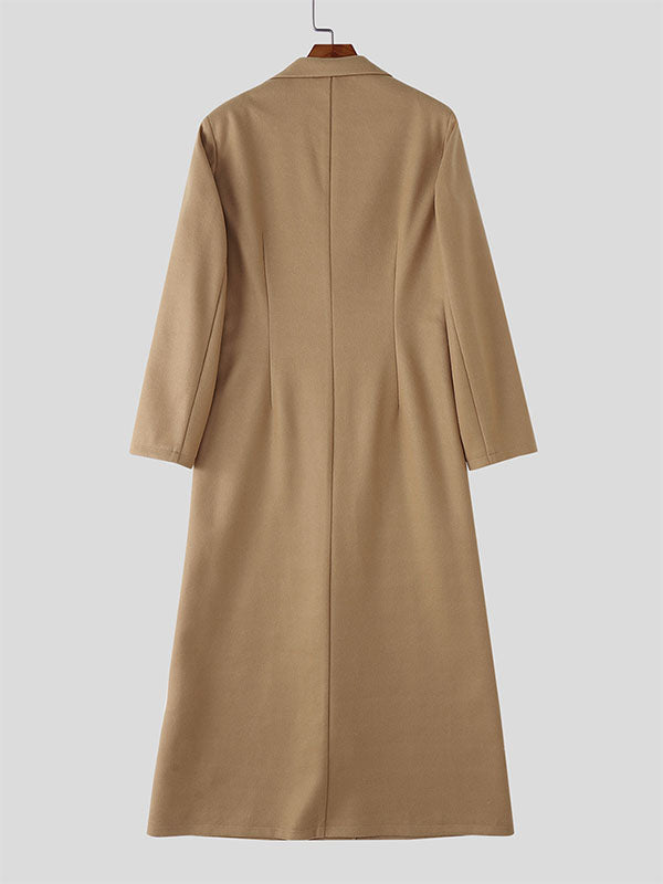 Men's Solid Color Slim Fit Long Sleeve Coat SKUL29760