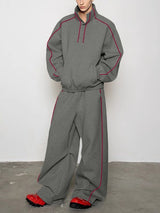 Men's Sport Style Contrast Trim Two Pieces Outfit SKUL48664