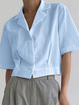 Mens Solid Color Casual Short-Sleeve Shirt SKUL10729