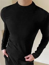 Mens Slim Fit High-Neck Long-Sleeve T-Shirt SKUK81731