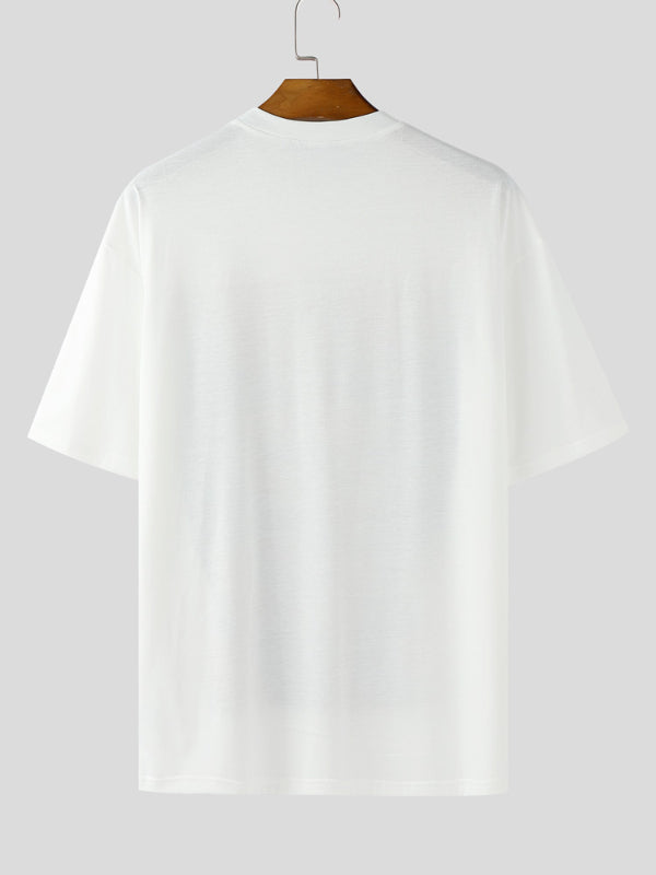 Men's Muscle Print Crew Neck Short Sleeve T-Shirt SKUL18648