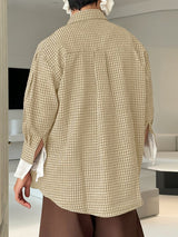 Men's Plaid Bow Long Sleeve Shirt SKUL45417