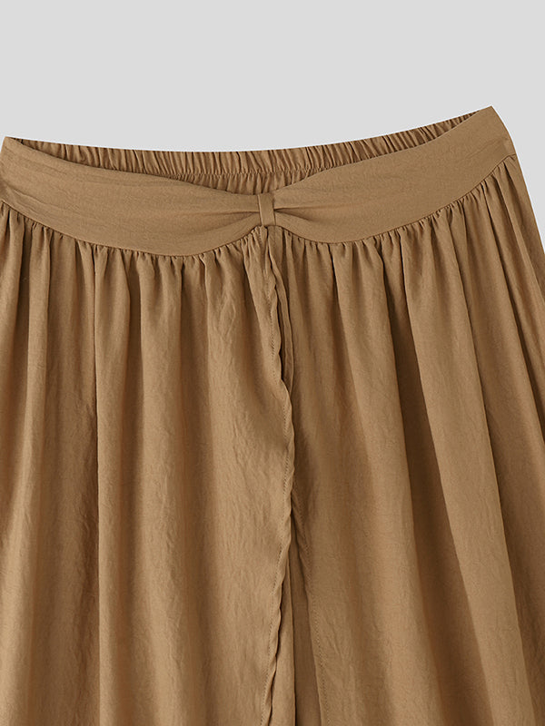 Mens Solid Color Ruched Textured Pant SKUL15169