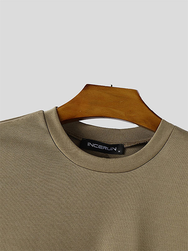 Mens 3D Floral Embroidery Short-Sleeve T-Shirt SKUL10796