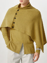 Mens Knit Shawl Button Design Long-Sleeve Sweater SKUK80431