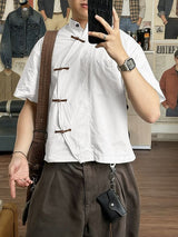 Men's New Chinese Style Relaxed Boxy Shirt SKUL57123