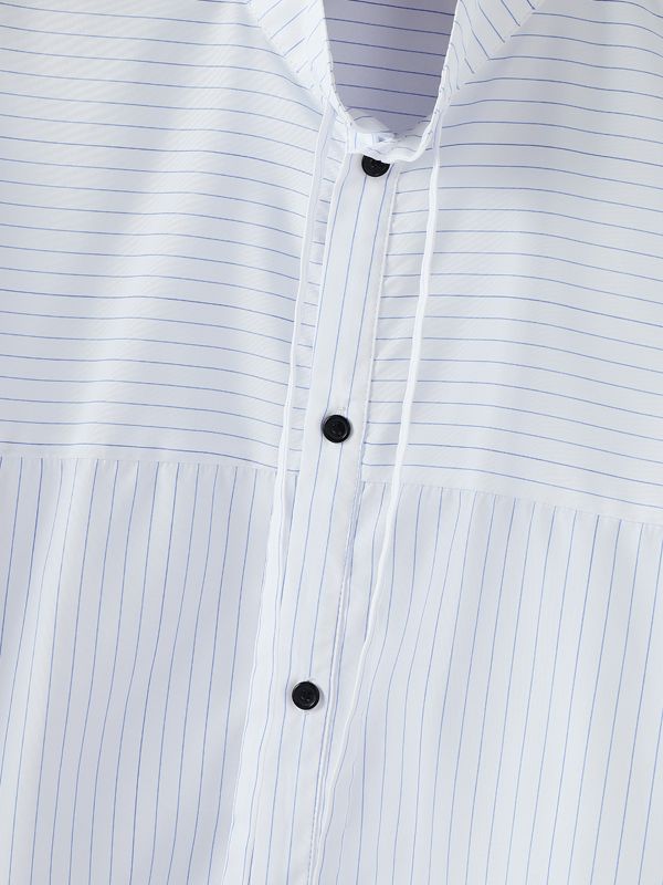 Men's Striped Irregular Long Sleeve Shirt SKUL36393
