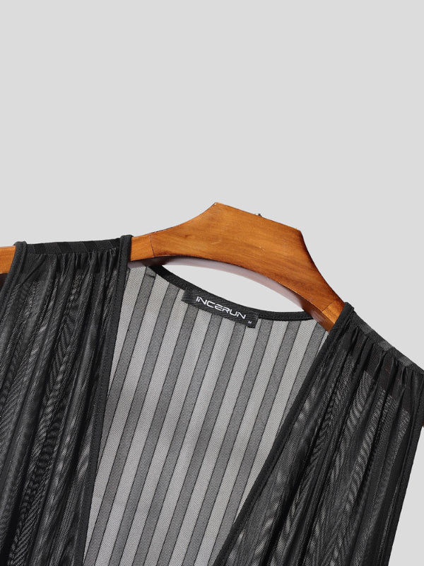 Men's Solid Sheer Casual Jumpsuit SKUL21184