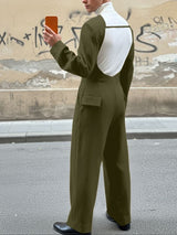 Men's Back Cutout Design Long Sleeve Jumpsuit SKUL43629