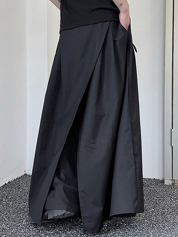 Mens Solid Layered Design Wide Leg Pants SKUK13137