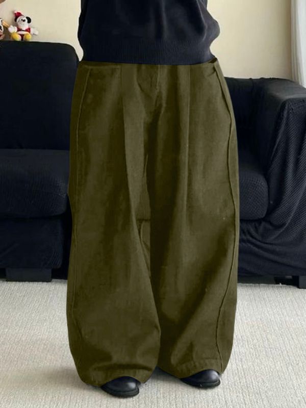 Men's Solid Color Textured Wide Leg Pant SKUL35282
